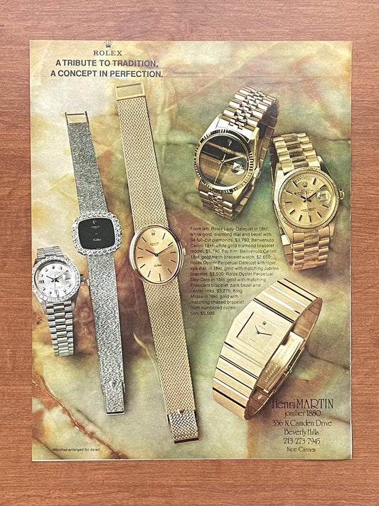 1976 Rolex "Bark" Day Date and "Tiger's Eye" Datejust Advertisement