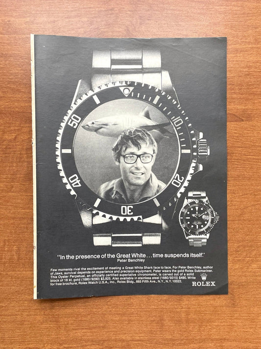 1976 Rolex "Red" Submariner Ref. 1680 "Great White..." Advertisement