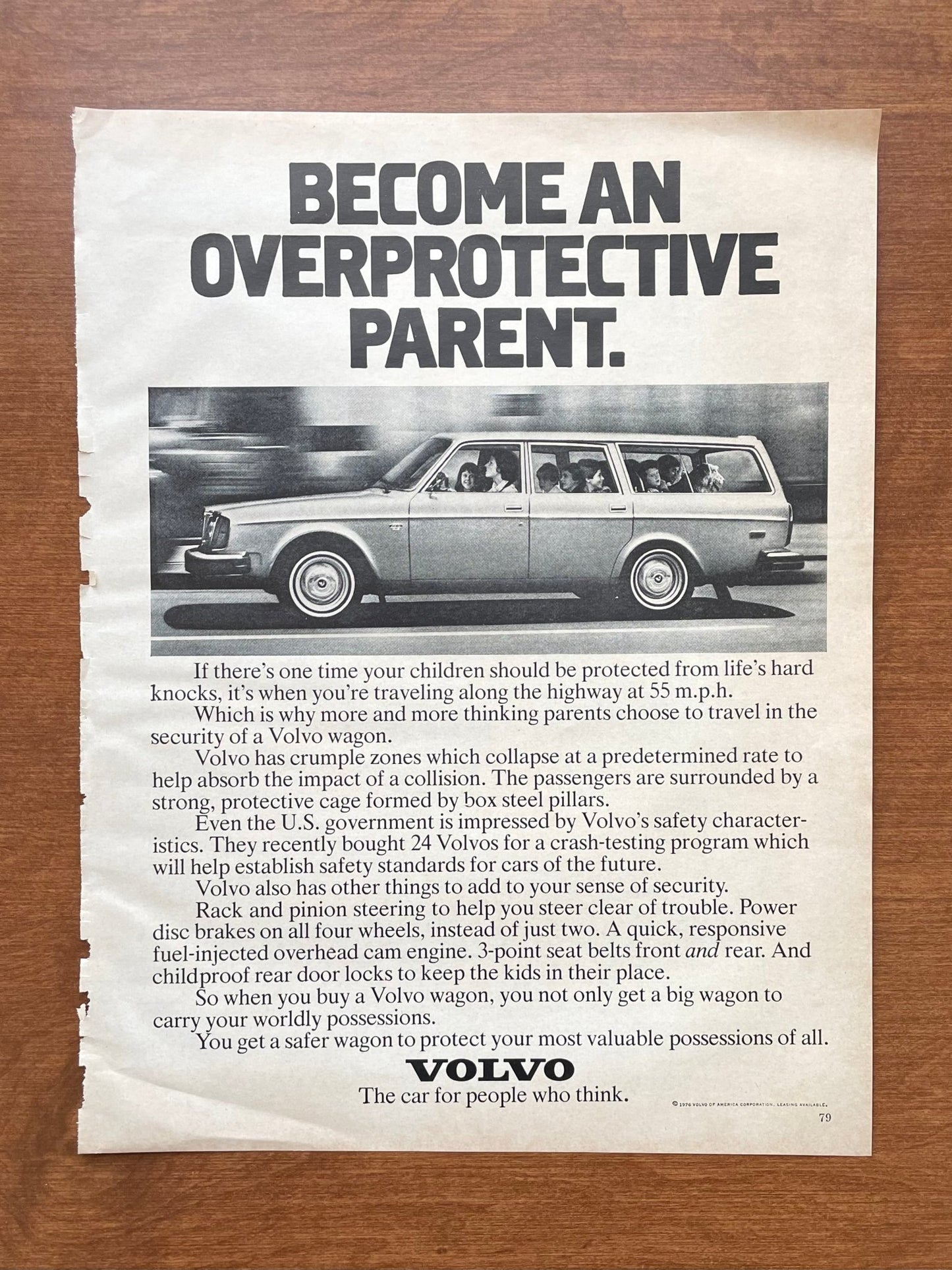 1976 Volvo Wagon "Overprotective Parent" Advertisement