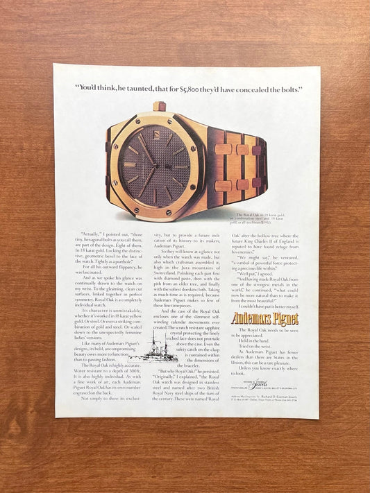 1977 Audemars Piguet Royal Oak in 18 kt. gold Ref. 5402BA "concealed the bolts" Advertisement