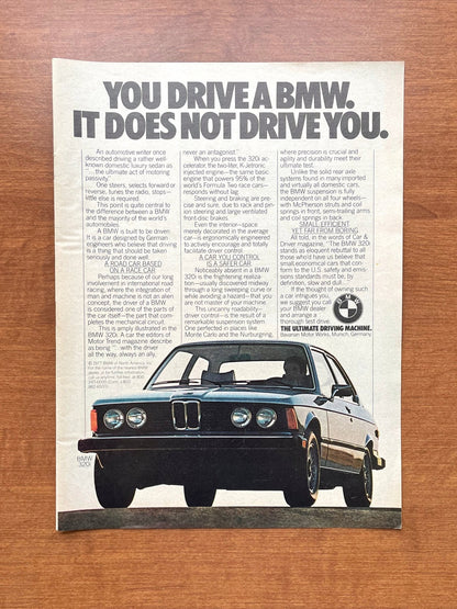 1977 BMW 320i "It does not drive you." Advertisement
