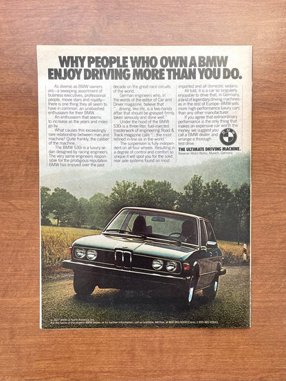 1977 BMW 530i "Enjoy driving..." Advertisement