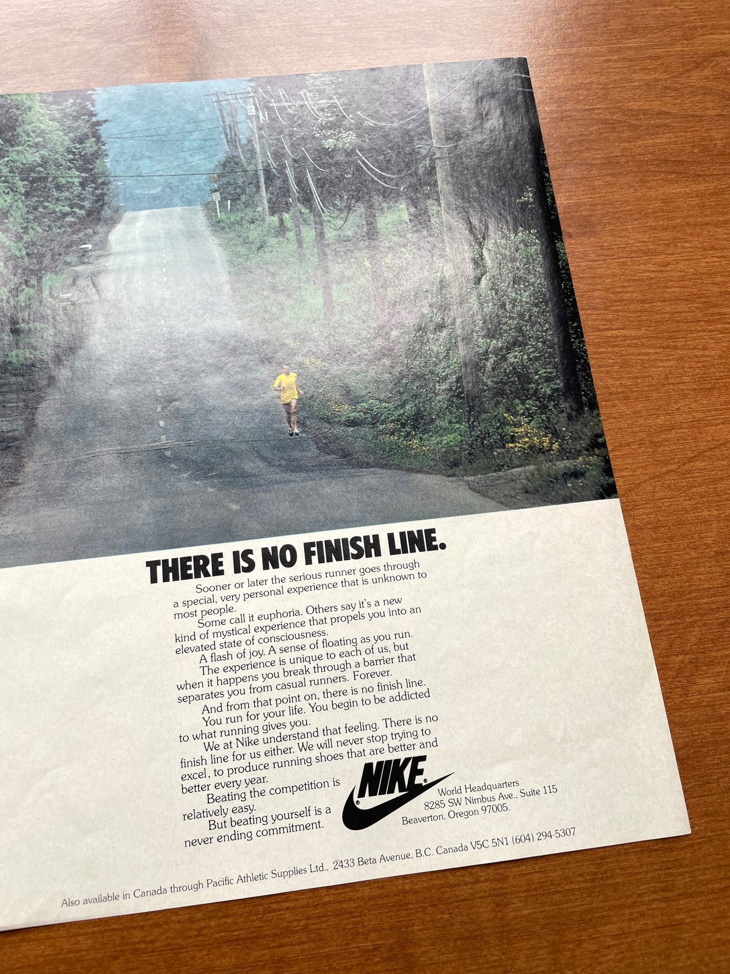 1977 Nike "There Is No Finish Line." Advertisement
