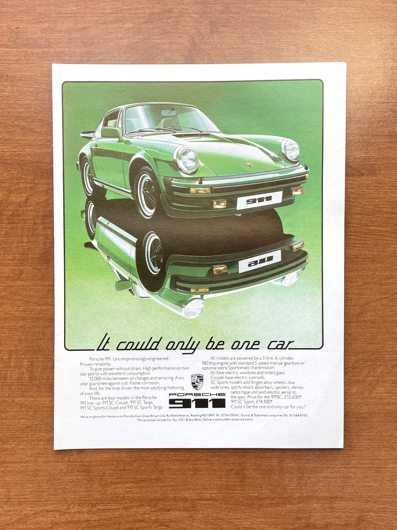 1977 Porsche 911 "It could only be one car" Advertisement
