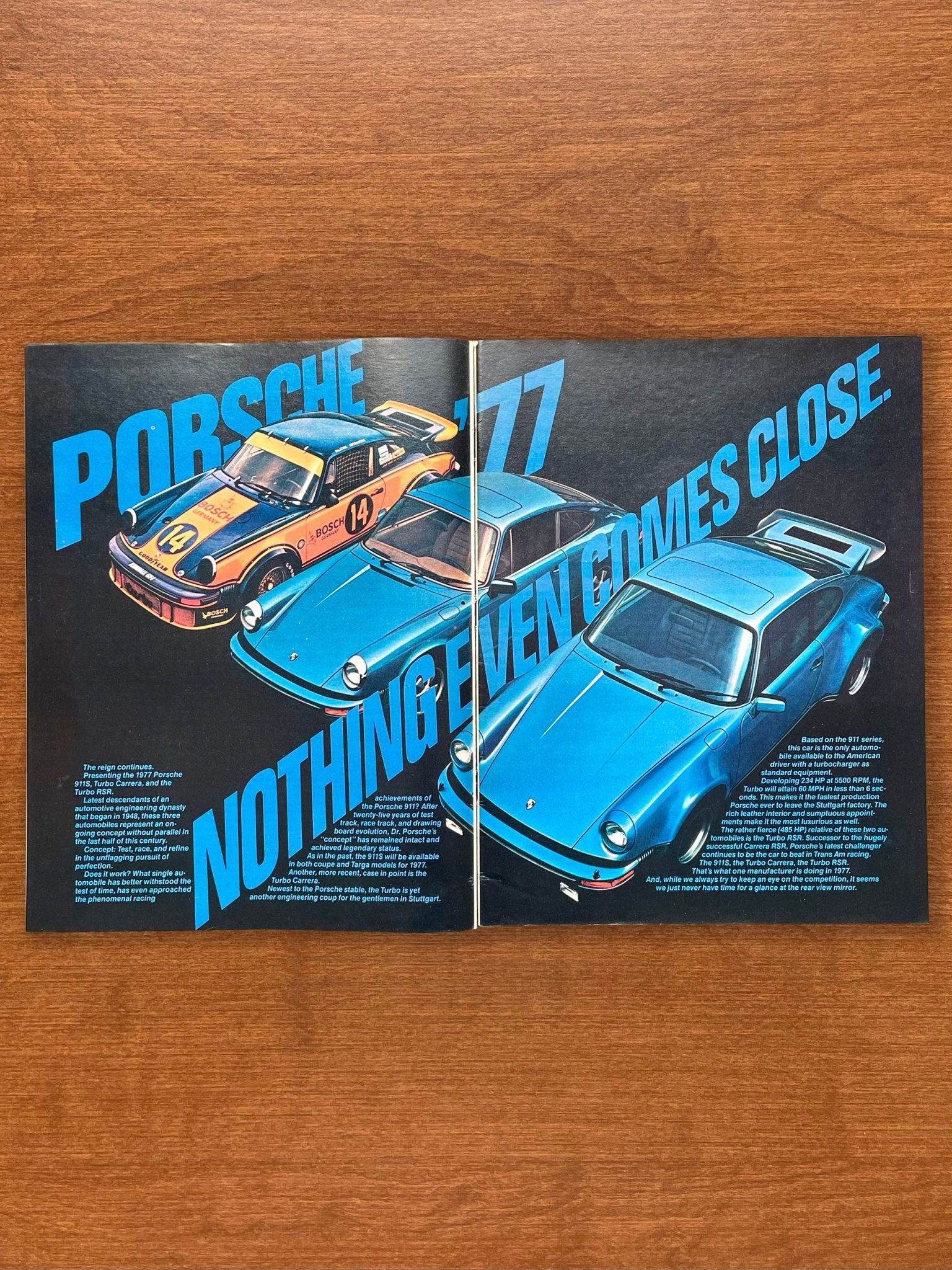Porsche 911S カタログ 1977 Porsche 911S, Turbo Carrera, Turbo RSR 