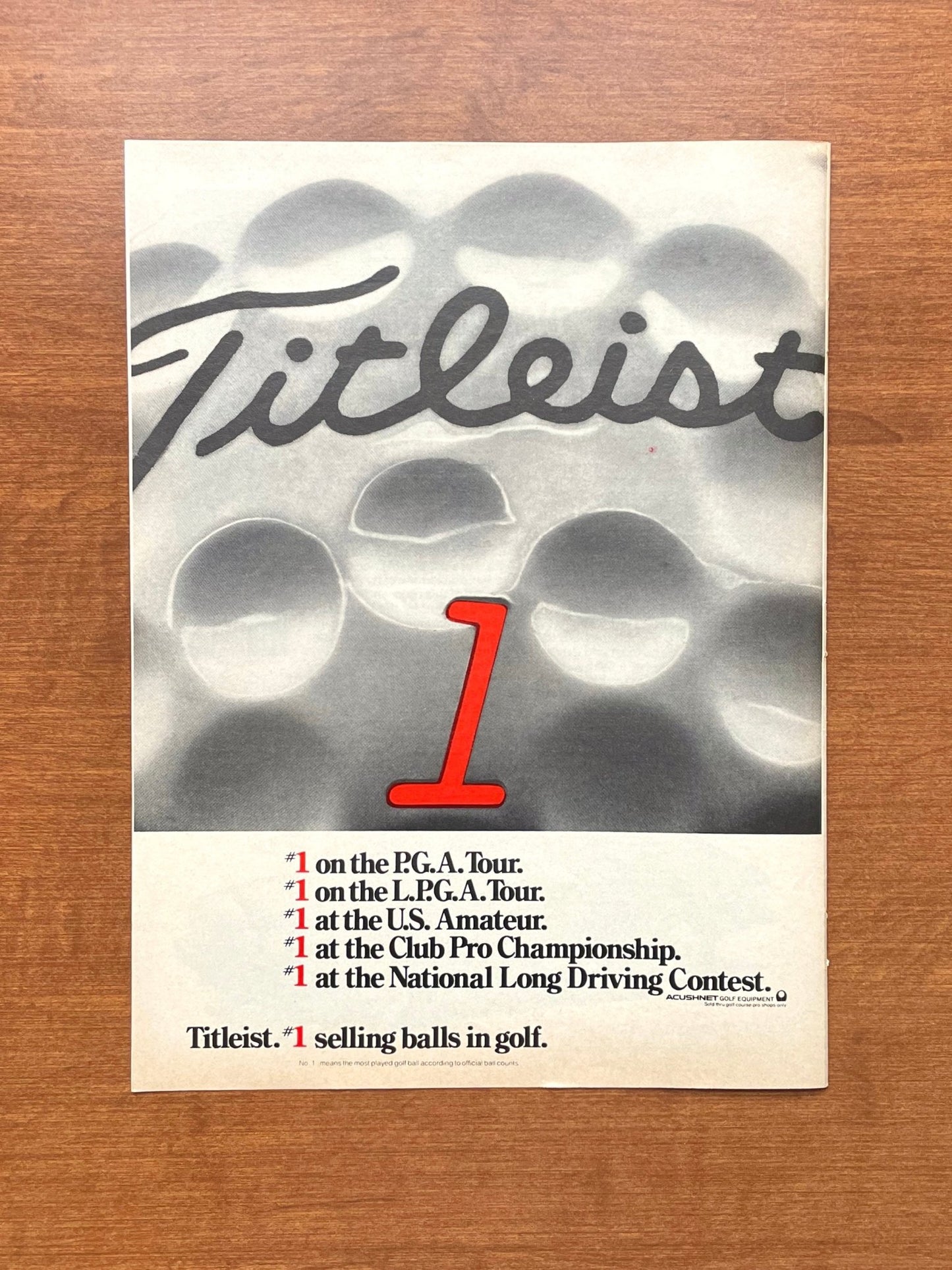 1977 Titleist "1 selling balls in golf" Advertisement