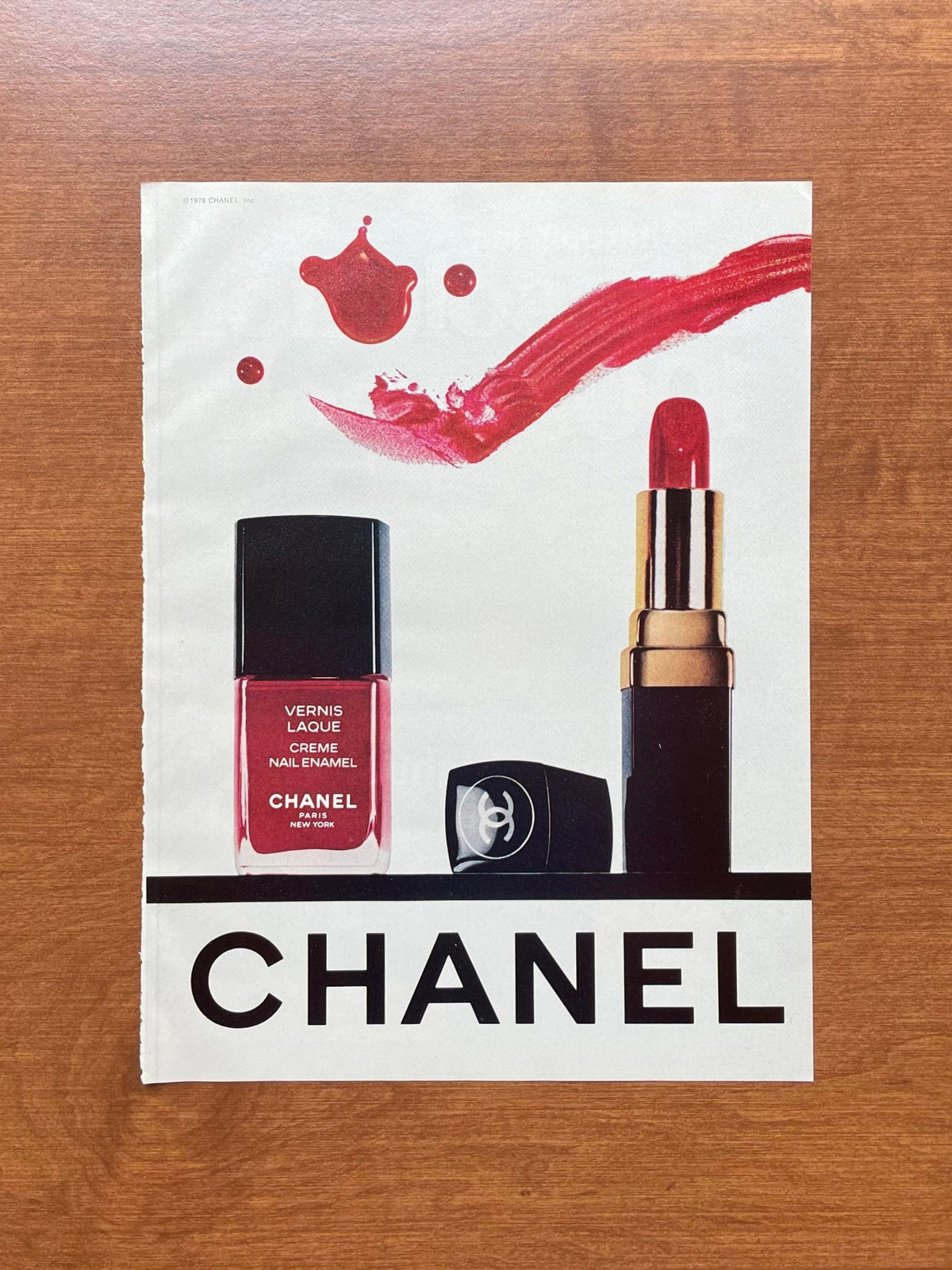 1978 Chanel Vernis Lacquer Nail Enamel & Lipstick Advertisement