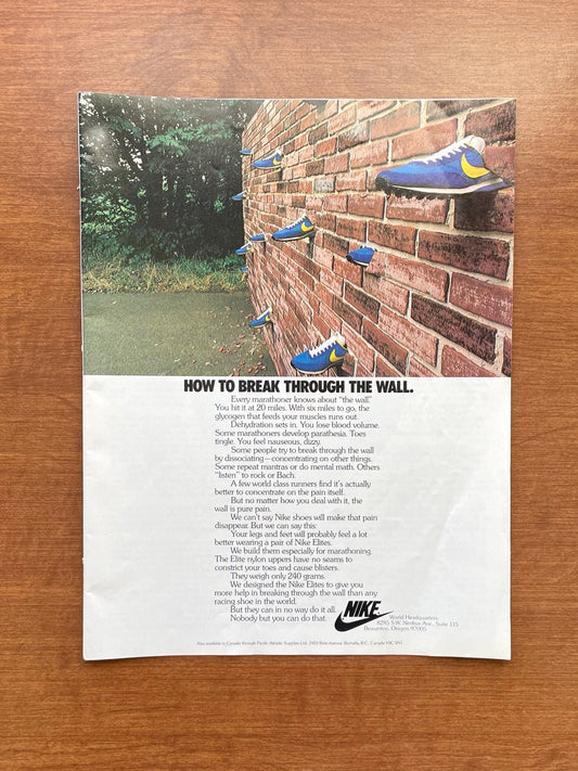 1978 Nike "Break Through The Wall." Advertisement