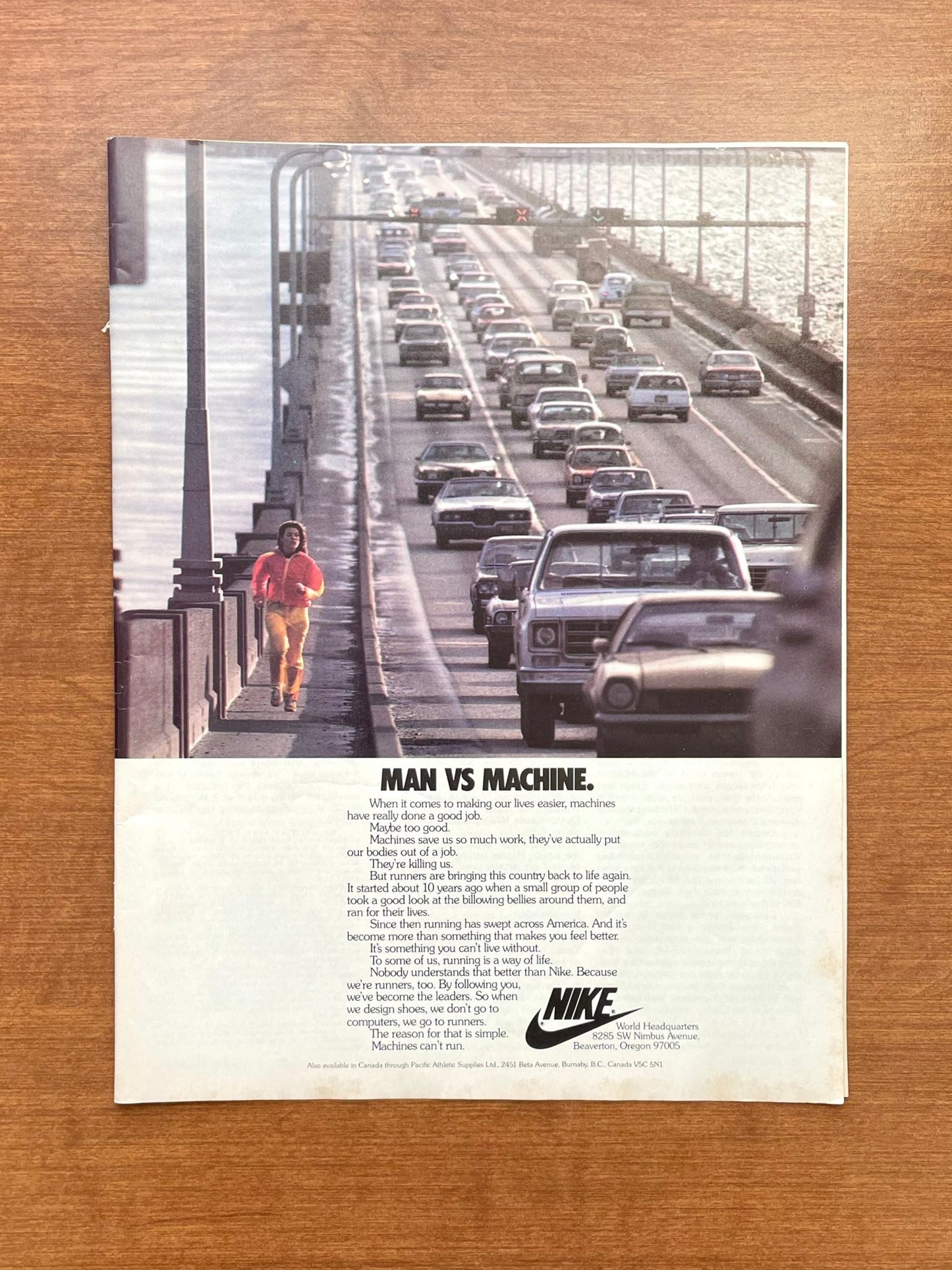 1978 Nike "Man vs Machine." Advertisement
