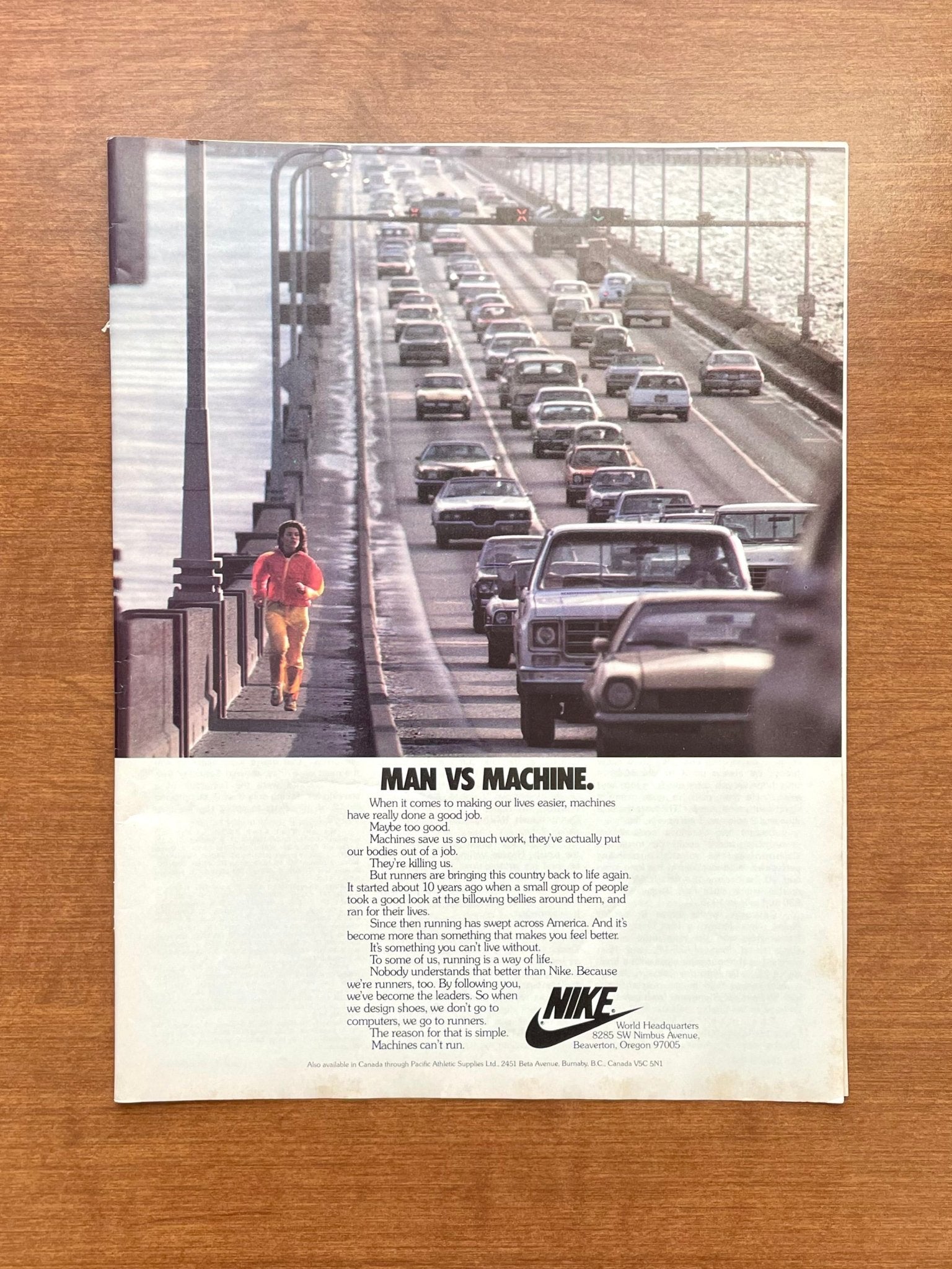 1978 Nike "Man vs Machine." Advertisement
