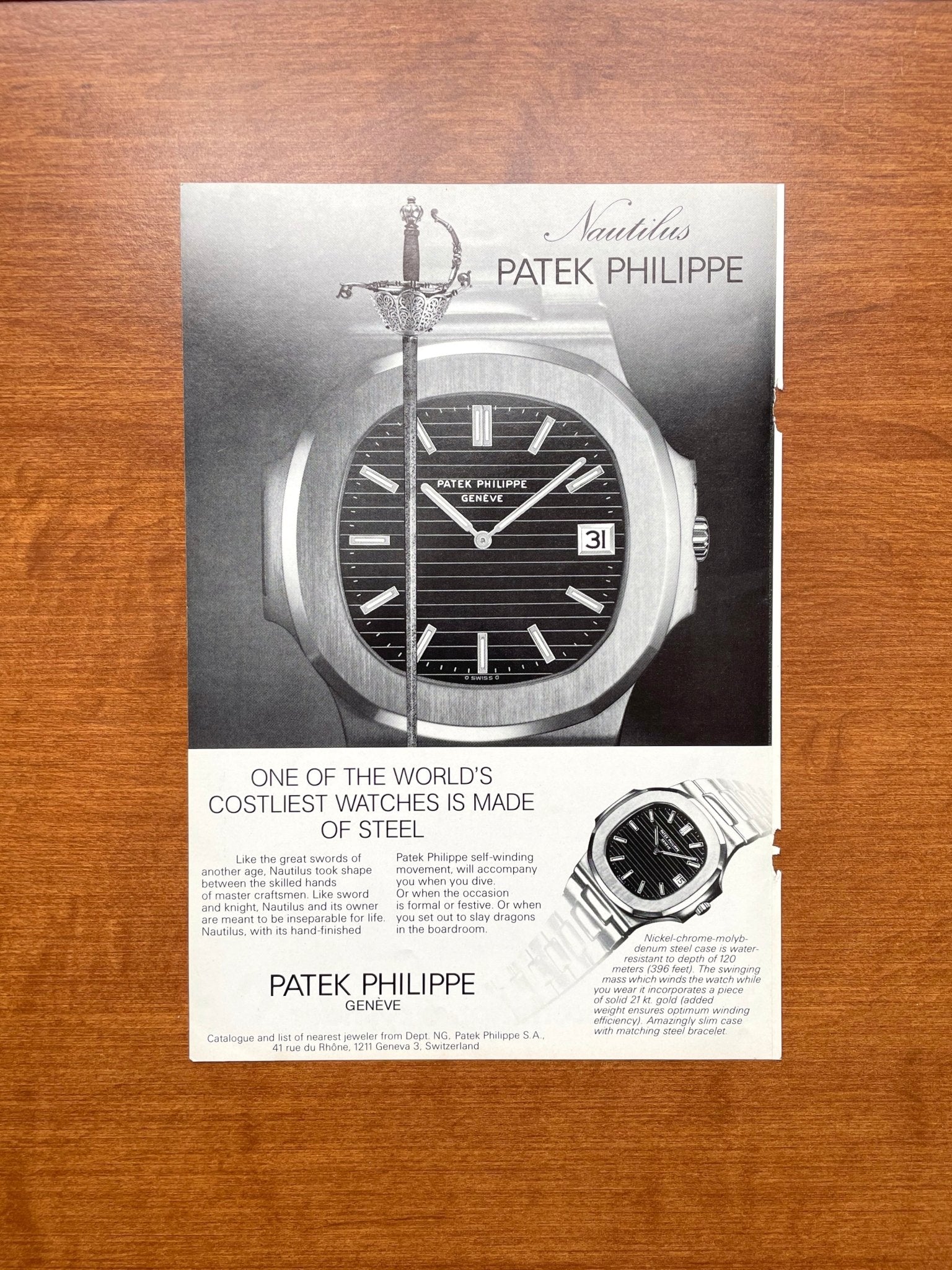 1978 Patek Philippe Nautilus Advertisement