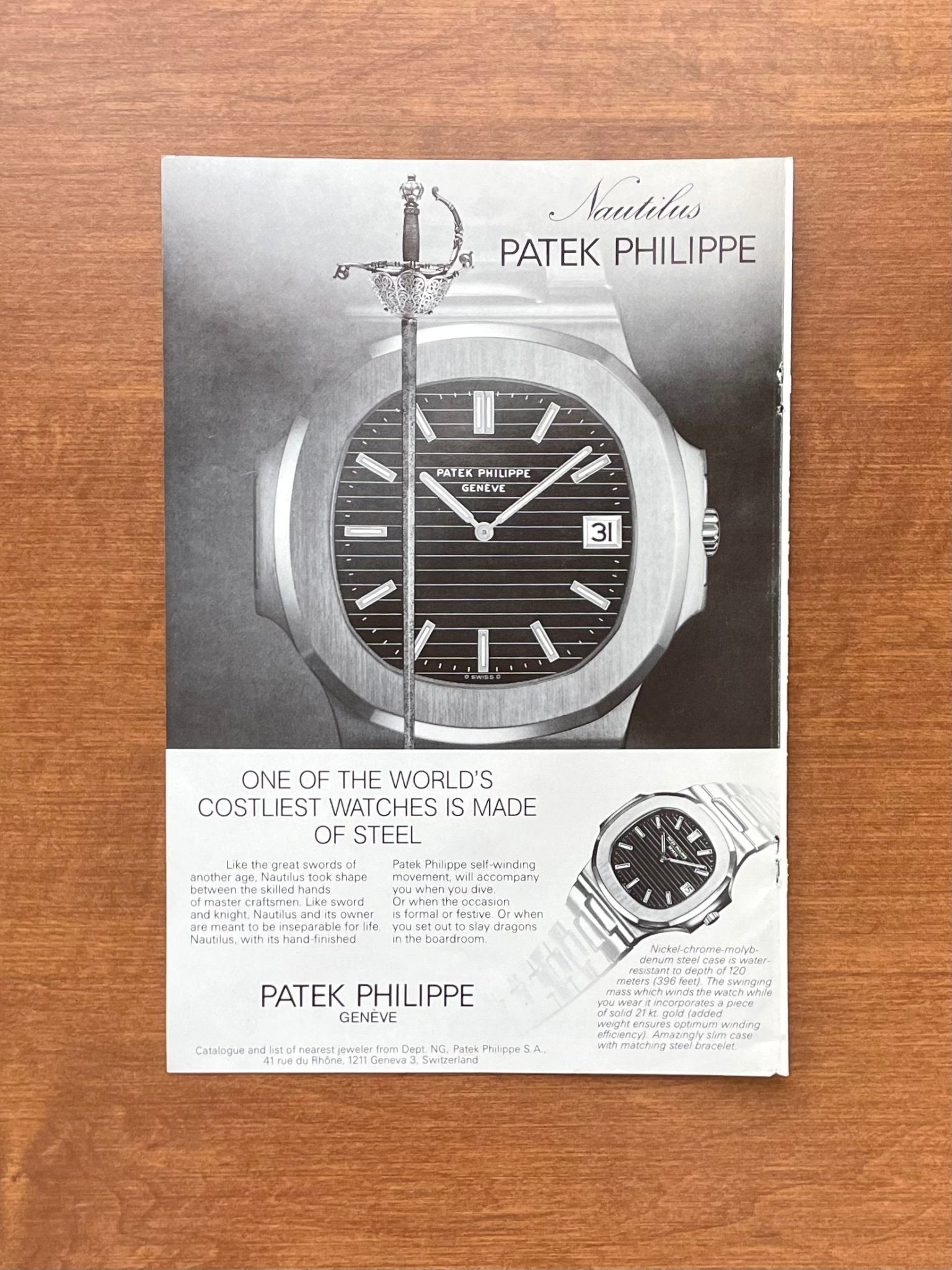 1978 Patek Philippe Nautilus Ref. 3700 Advertisement