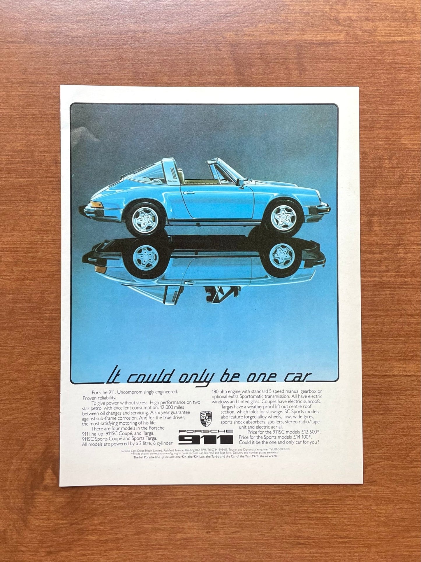 1978 Porsche 911 Targa "It could only be one car" Advertisement