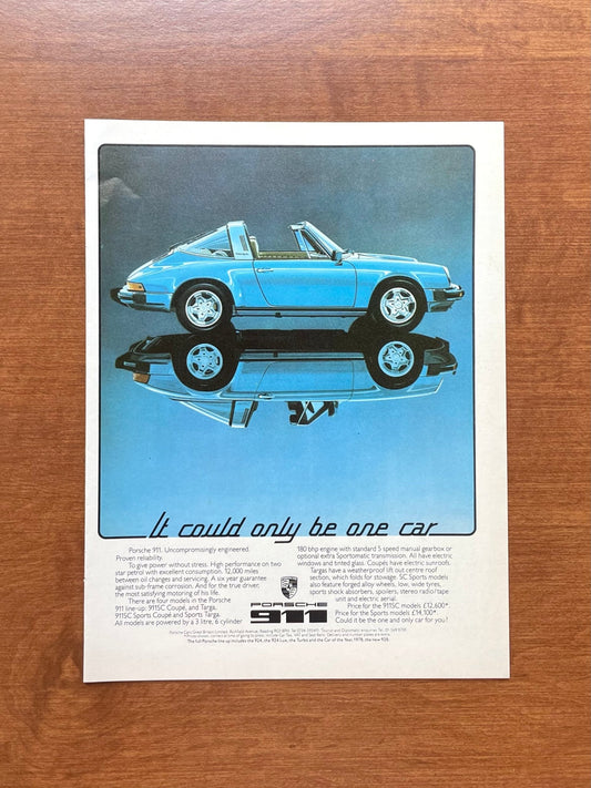1978 Porsche 911 Targa "It could only be one car" Advertisement