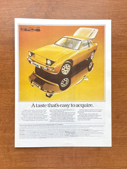 1978 Porsche 924 "A taste that's easy to acquire" Advertisement