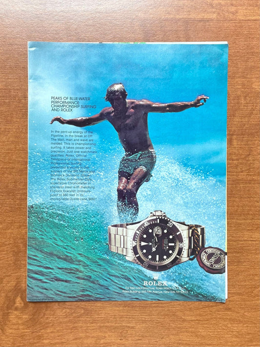 1978 Rolex Submariner Ref. 1680 "Championship Surfing" w/ Surfer Advertisement