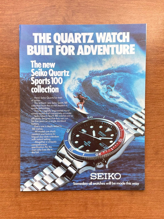 1978 Seiko Quartz Sports 100 "Built for Adventure" Advertisement