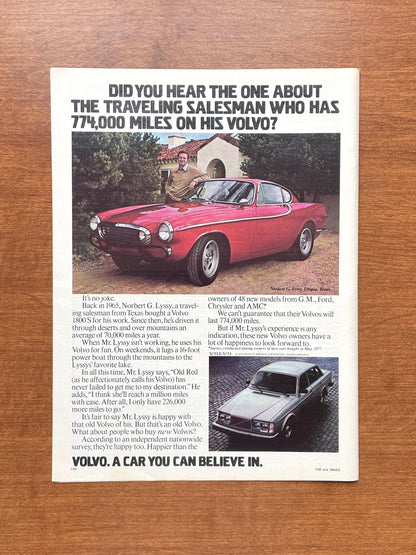 1978 Volvo "Traveling salesman who has 774,000 miles..." Advertisement