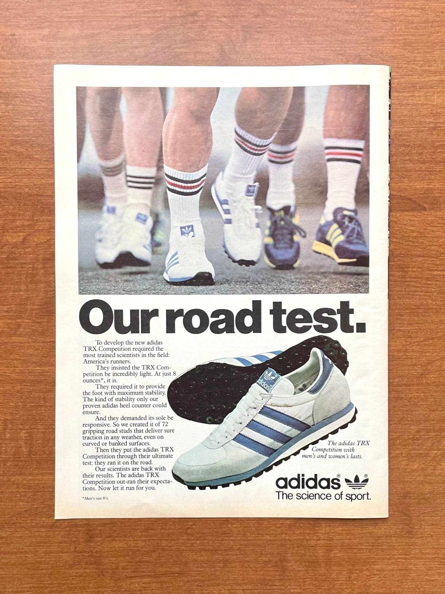 1979 Adidas TRX "Our road test" Running Sneaker Advertisement
