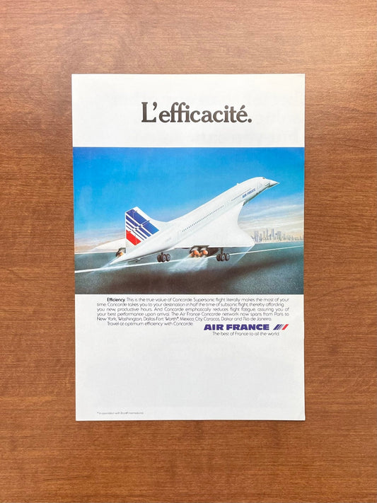 1979 Air France Concorde "L'efficacite" Advertisement