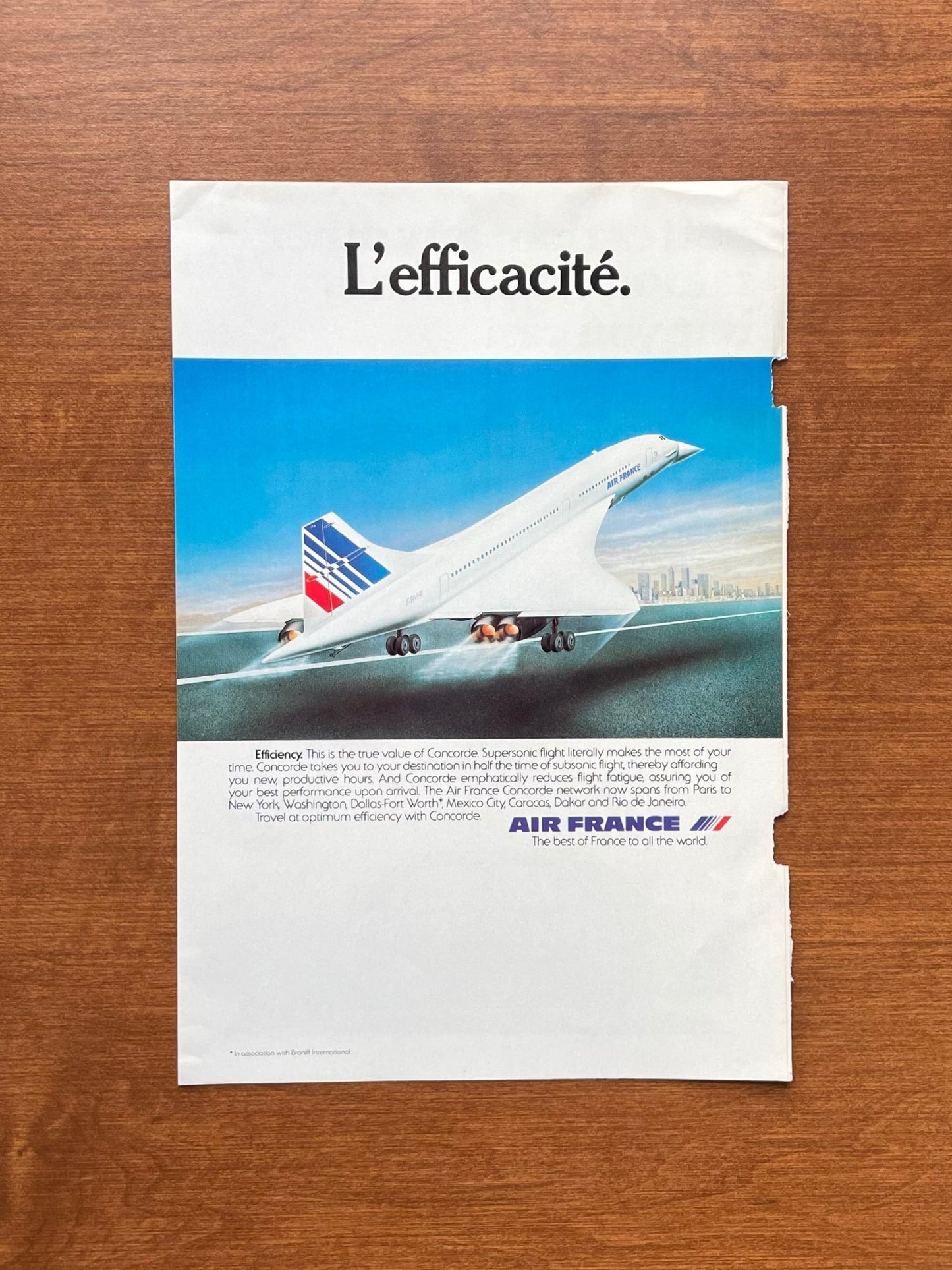 1979 Air France Concorde "L'efficacite" Advertisement