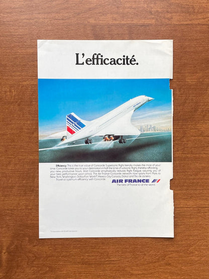 1979 Air France Concorde "L'efficacite" Advertisement