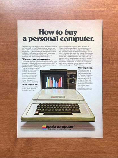 1979 Apple Computer "How to buy a personal computer" Advertisement