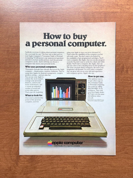1979 Apple Computer "How to buy a personal computer" Advertisement