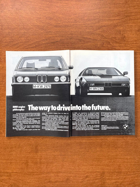 1979 BMW featuring M1 "way to drive into the future." Advertisement