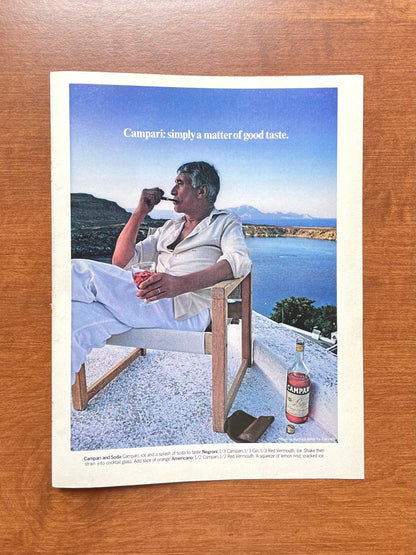 1979 Campari "simply a matter of good taste" Advertisement