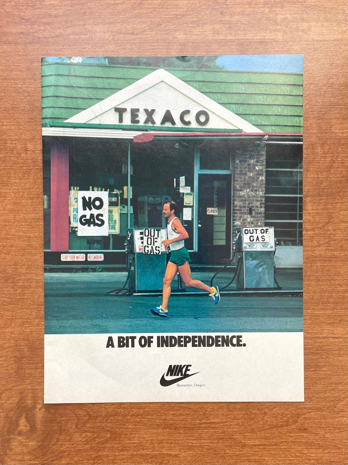 1979 Nike "A Bit of Independence" w/ Texaco Gas Station Advertisement
