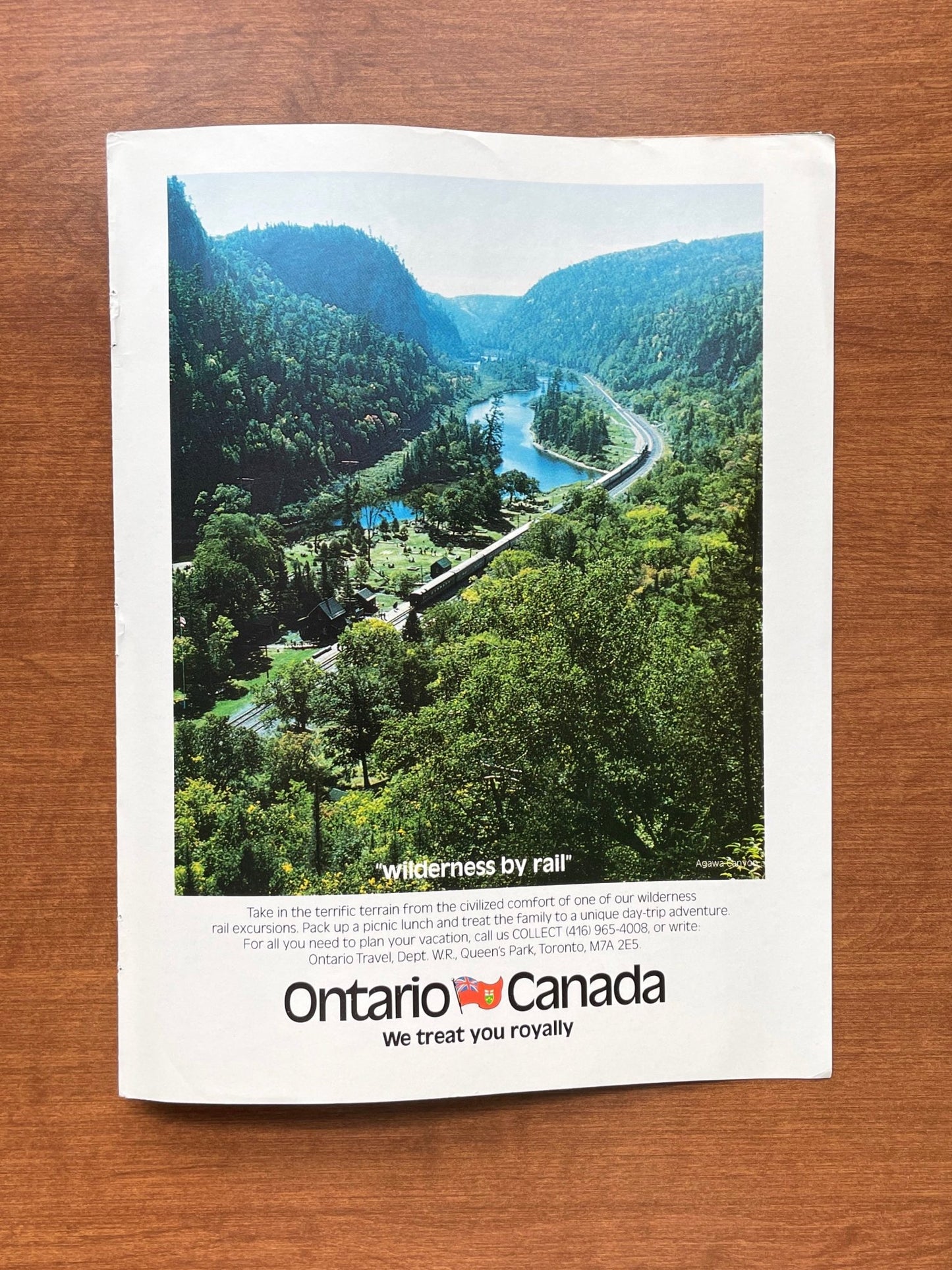 1979 Ontario Canada "Wilderness by Rail" Travel Advertisement