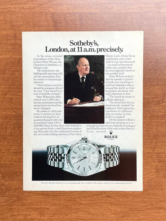 1979 Rolex Datejust Ref. 16014 "Sotheby's..." Advertisement