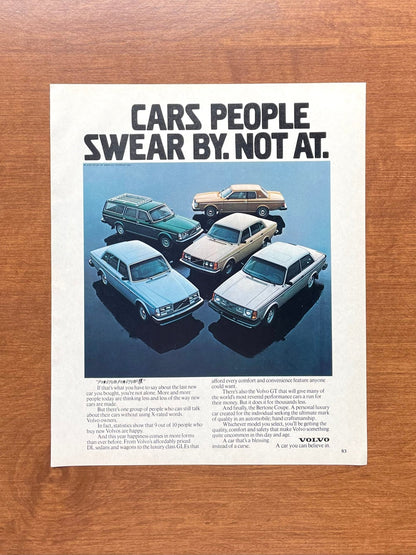1979 Volvo "Cars People Swear By. Not At." Advertisement