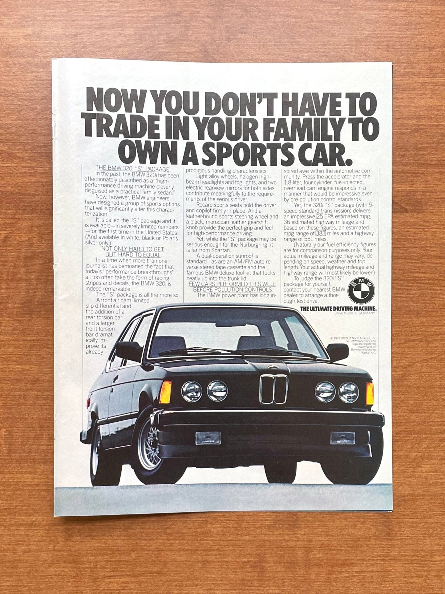 1980 BMW 320i S "trade in your family..." Advertisement