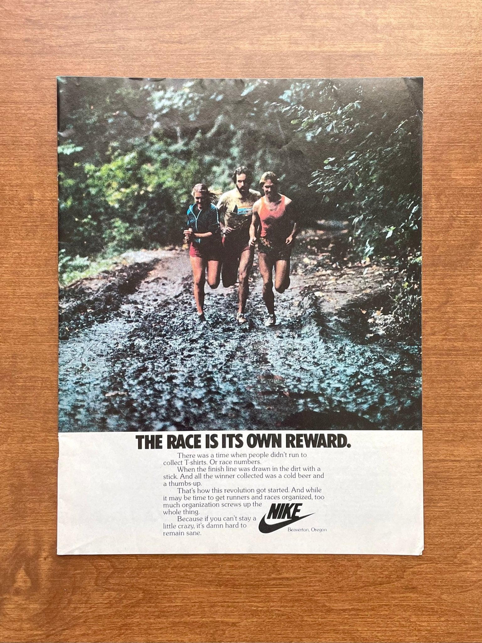 1980 Nike "Race is its own reward." Advertisement