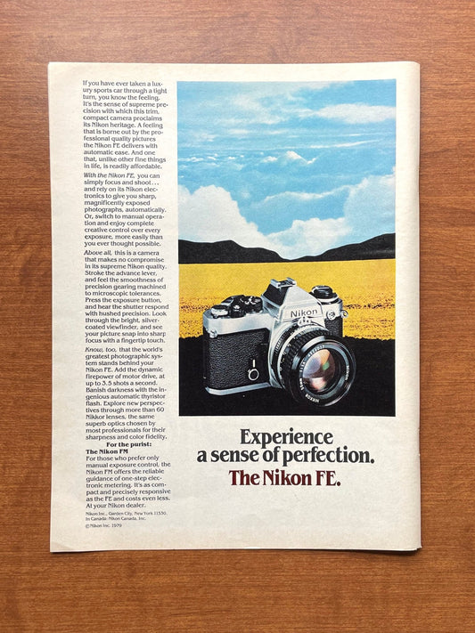 1980 Nikon FE "Experience... perfection" Advertisement