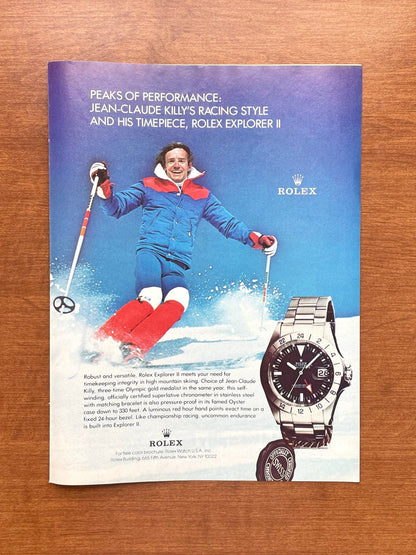 1980 Rolex Explorer II Ref. 1655 feat. Jean - Claude Killy Advertisement