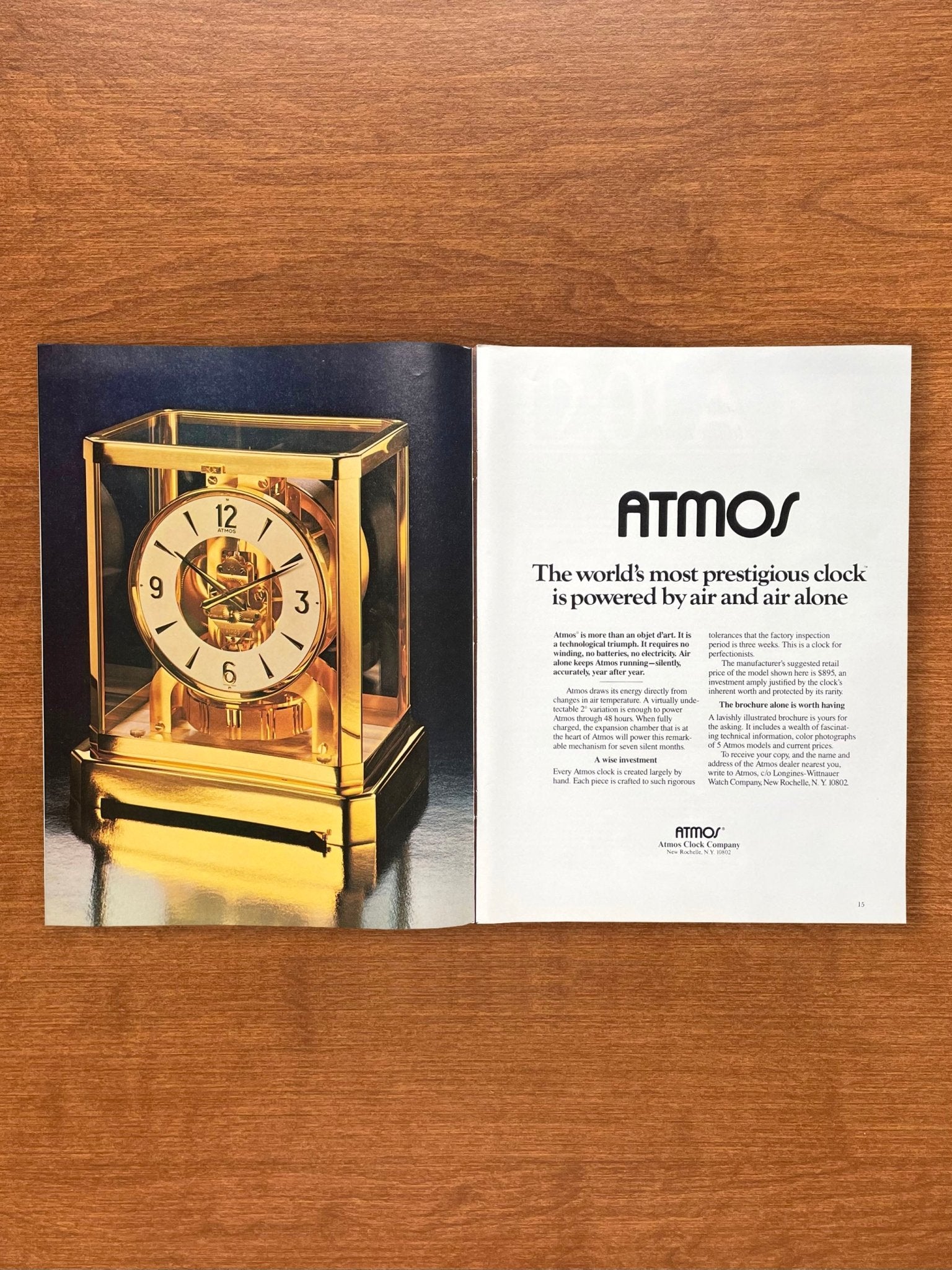 1981 Atmos Clock "Powered by air and air alone" Advertisement