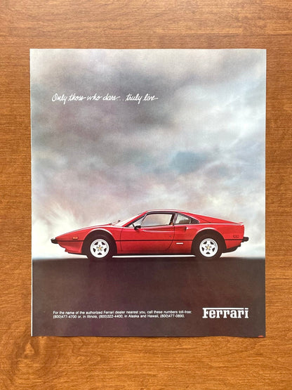 1981 Ferrari 308 "Only those who dare ... truly live" Advertisement