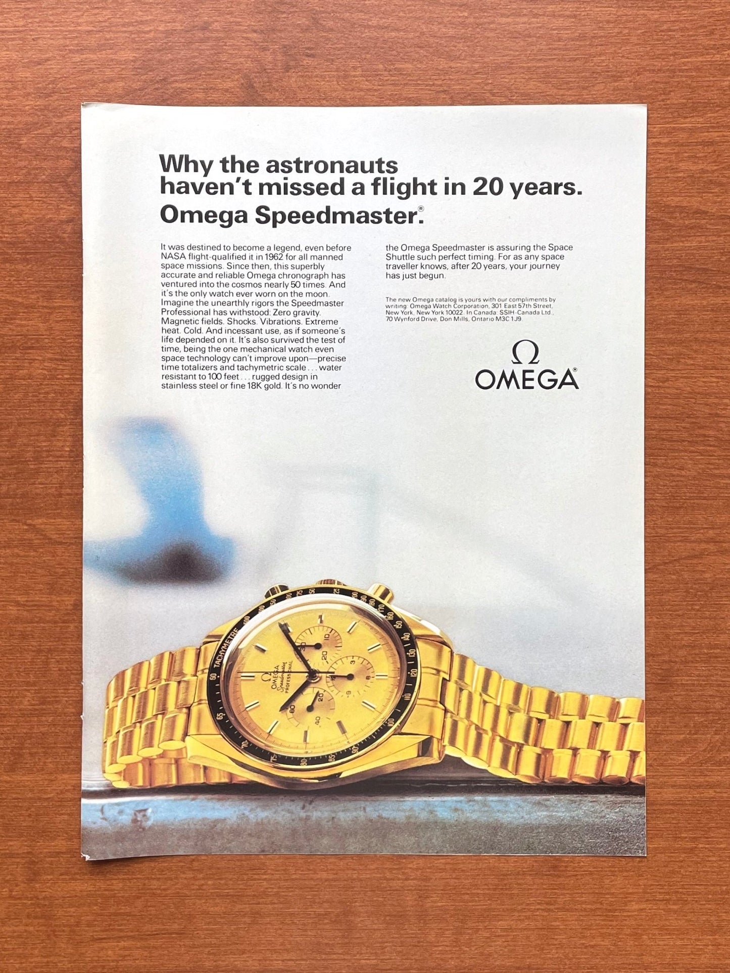 1981 Omega Gold Speedmaster Ref. 345.0802 Advertisement