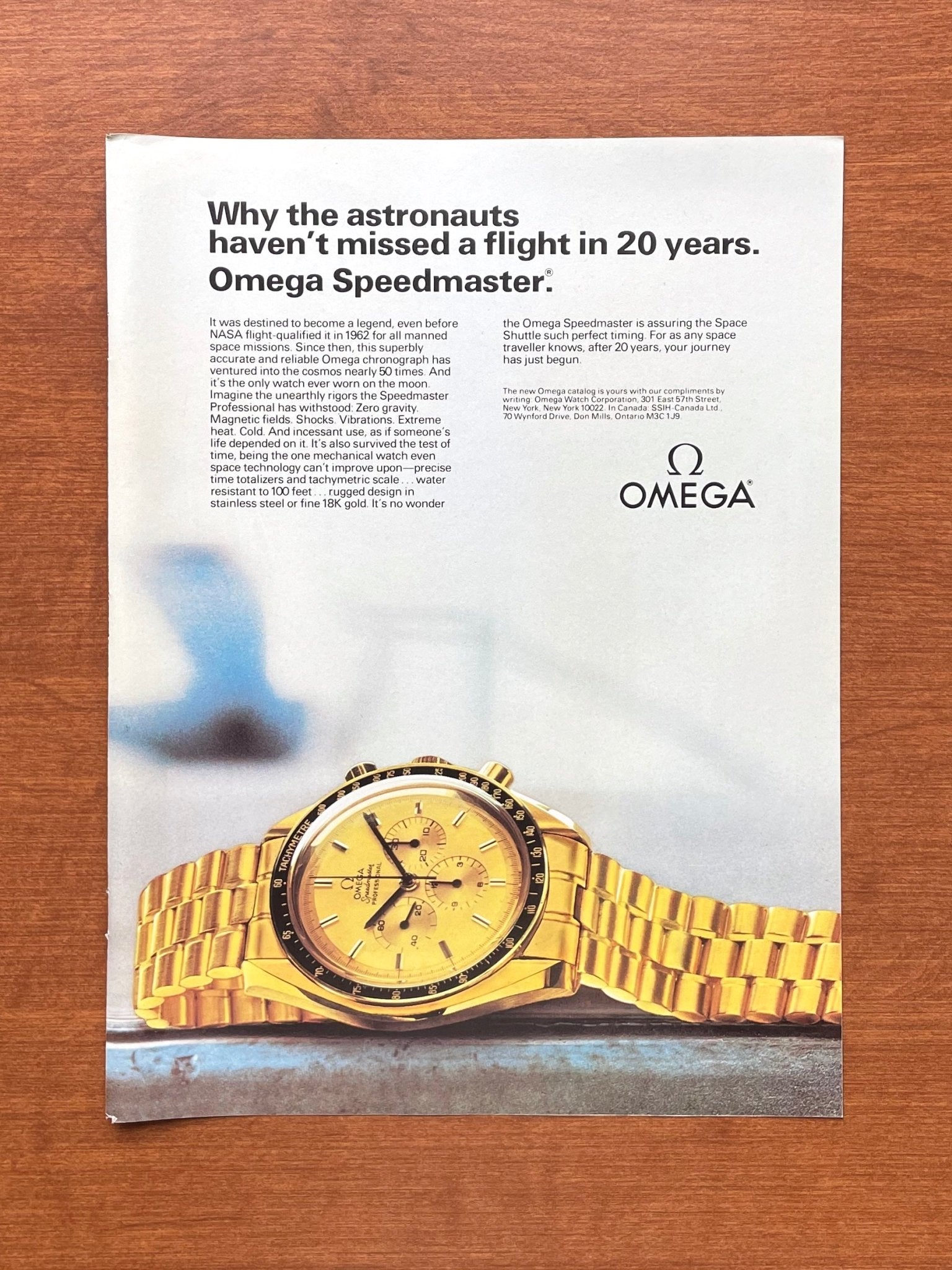 1981 Omega Gold Speedmaster Ref. 345.0802 Advertisement