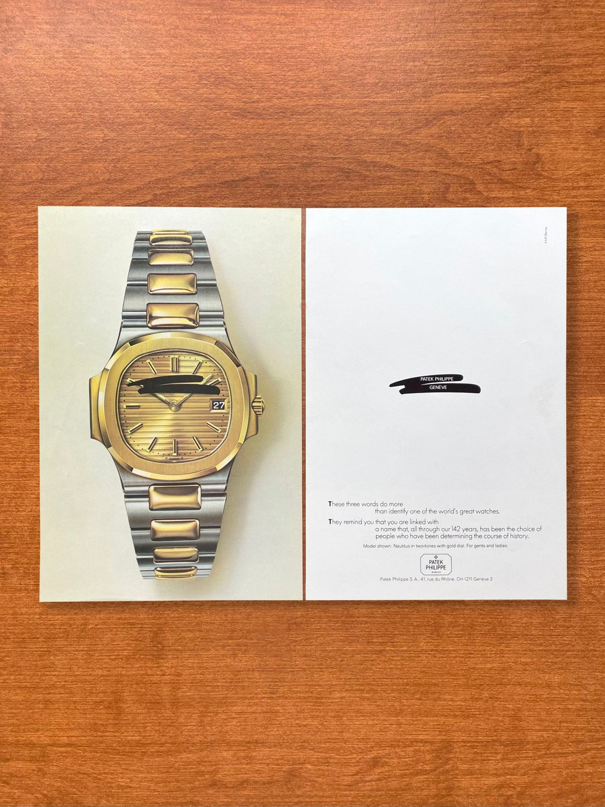 1981 Patek Philippe Nautilus Advertisement