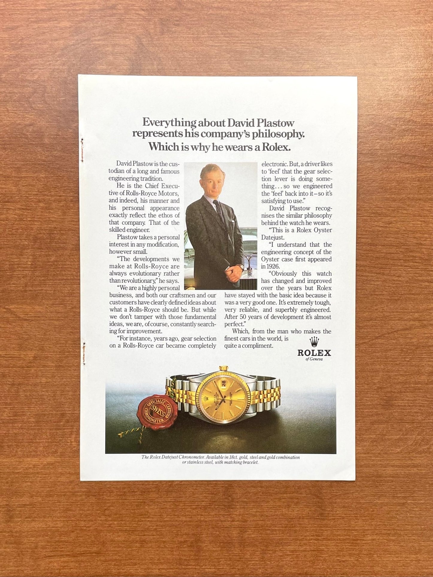 1981 Rolex Datejust Ref. 16013 feat. David Plastow Advertisement