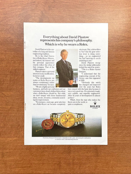 1981 Rolex Datejust Ref. 16013 feat. David Plastow Advertisement