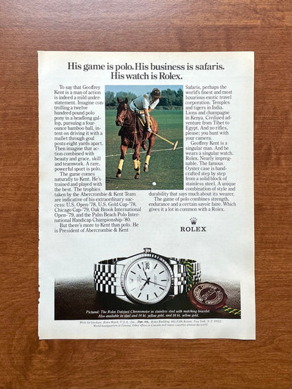 1981 Rolex Datejust Ref. 16030 "His game is polo." Advertisement