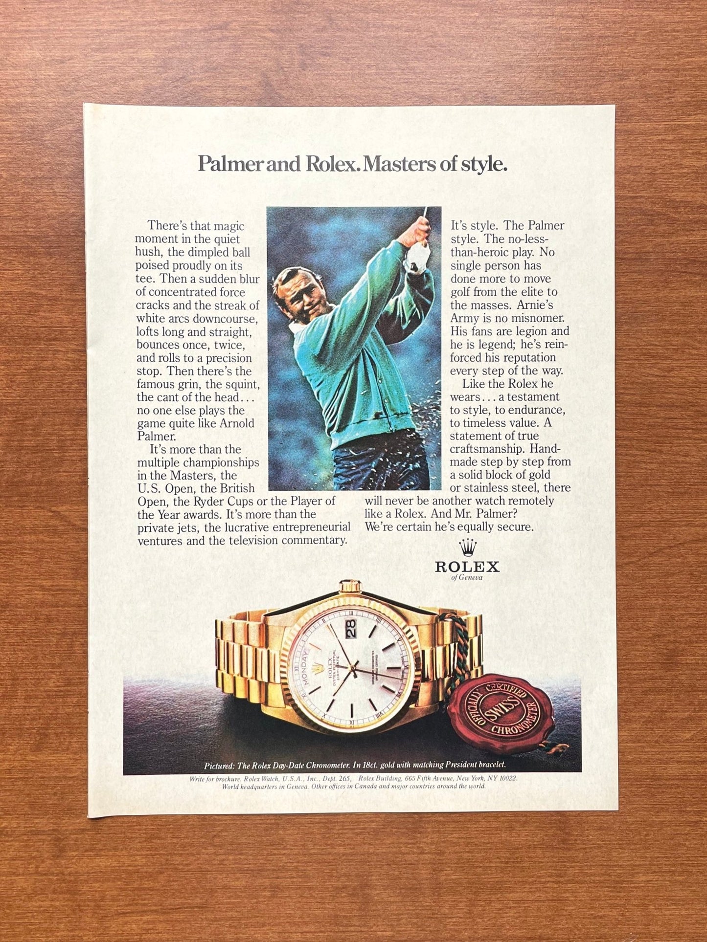 1981 Rolex Day Date Ref. 18038 feat. Arnold Palmer Advertisement