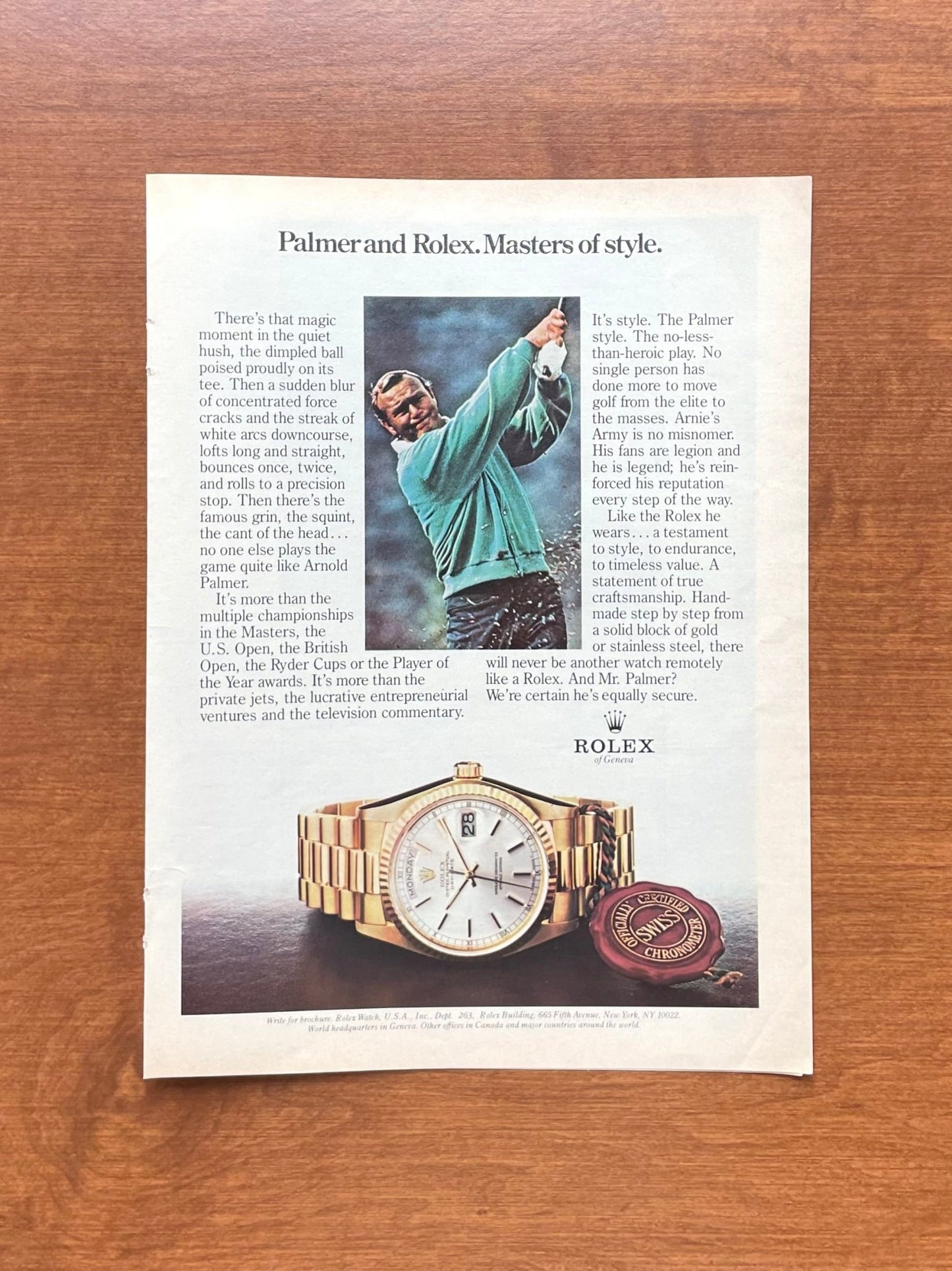 1981 Rolex Day Date Ref. 18038 feat. Arnold Palmer Advertisement