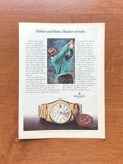 1981 Rolex Day Date Ref. 18038 feat. Arnold Palmer Advertisement