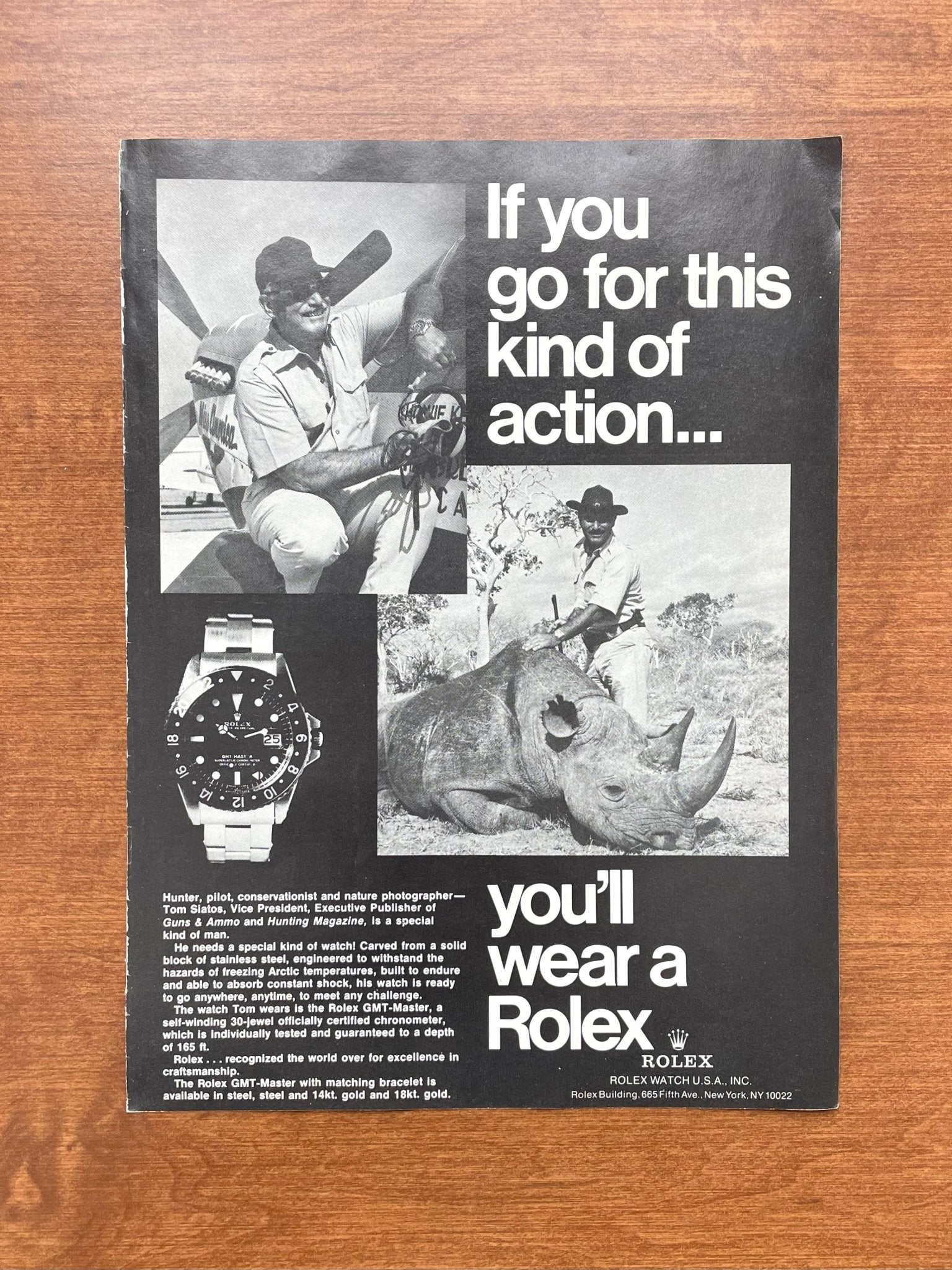1981 Rolex GMT Master Ref. 1675 "If you go for this kind of action..." Advertisement